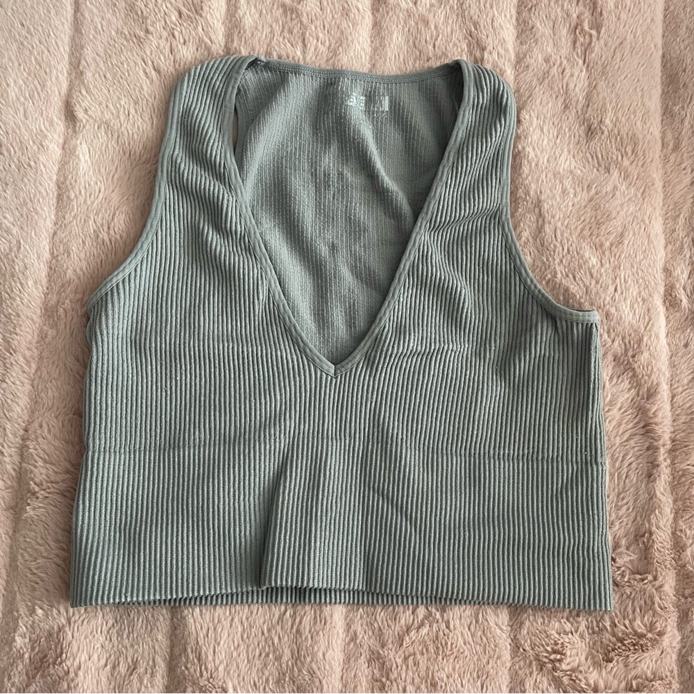Grey V Neck Seamless‎ Tank
